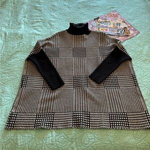 Joseph A Black and White Turtleneck Sweater
